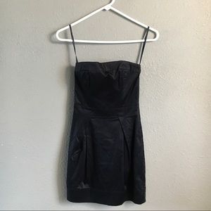 French connection black strapless dress size 0